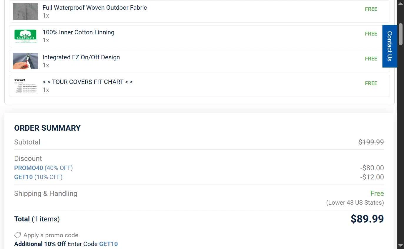 National Covers checkout page showing National Covers coupon code box | Screenshot taken by SimplyCodes community member on Aug 23, 2025
