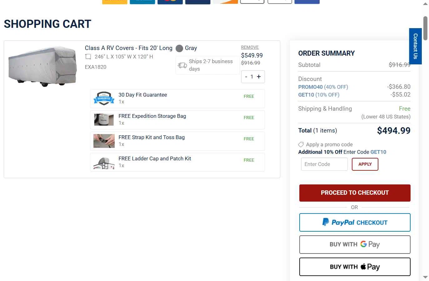 National Covers checkout page showing National Covers coupon code box | Screenshot taken by SimplyCodes community member on Sep 21, 2025