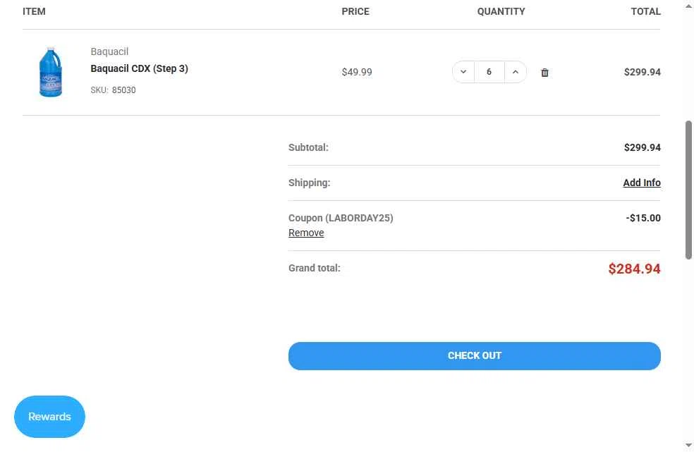 National Discount Pool Supplies checkout page showing National Discount Pool Supplies promo code box | Screenshot taken by SimplyCodes community member on Aug 29, 2025