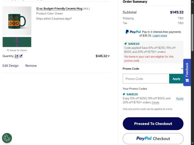 National Pen checkout page showing National Pen discount code box | Screenshot taken by SimplyCodes community member on Aug 28, 2025