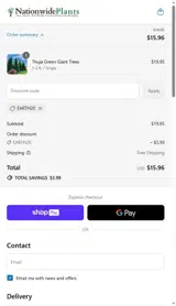 EARTH20 coupon verification screenshot