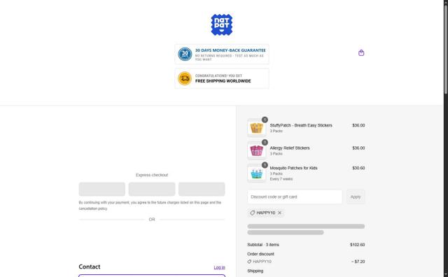 NATPAT AU checkout page showing NATPAT AU promo code box | Screenshot taken by SimplyCodes community member on Jul 22, 2025