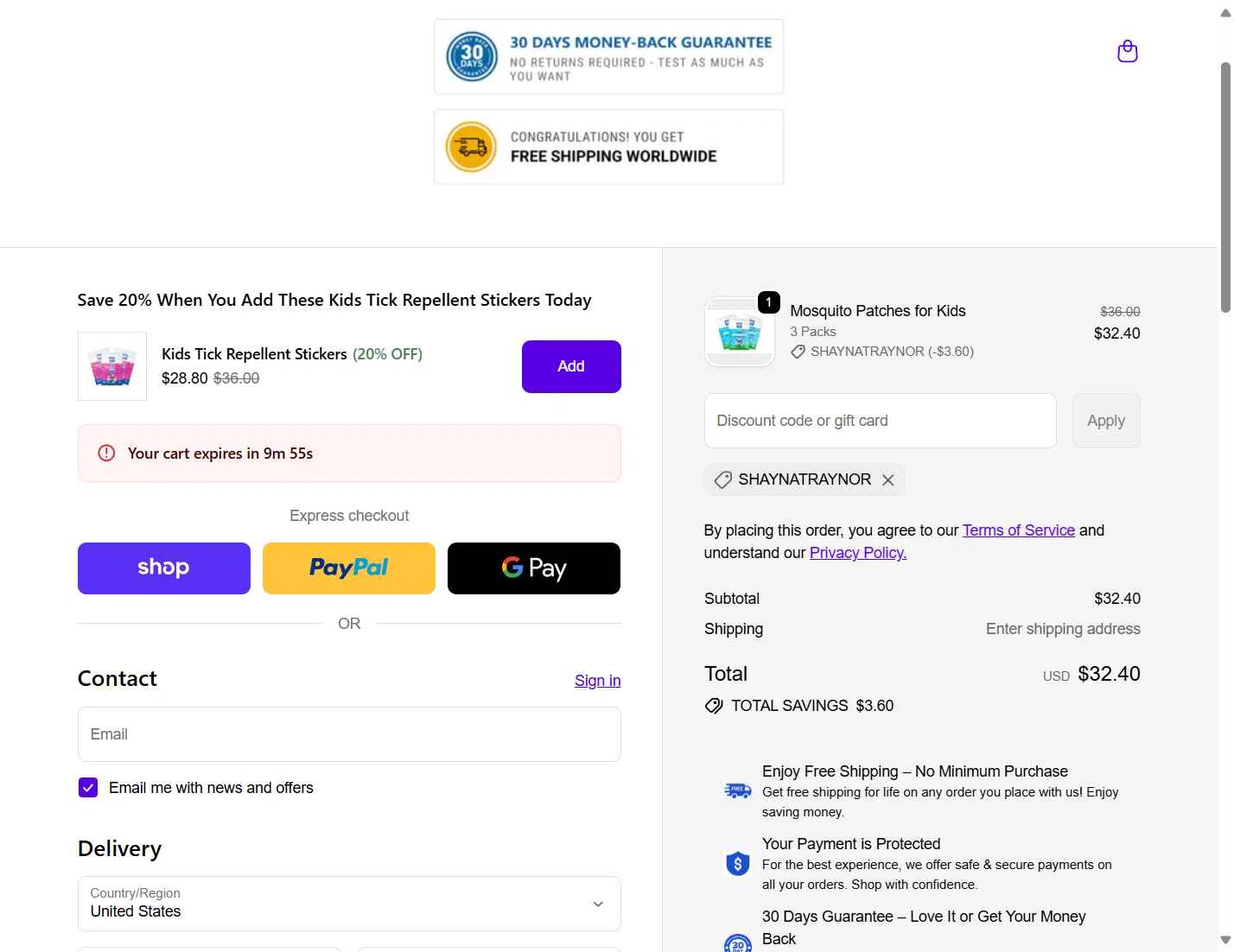 NATPAT AU checkout page showing NATPAT AU promo code box | Screenshot taken by SimplyCodes community member on Oct 7, 2025