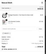 HEALTH coupon verification screenshot