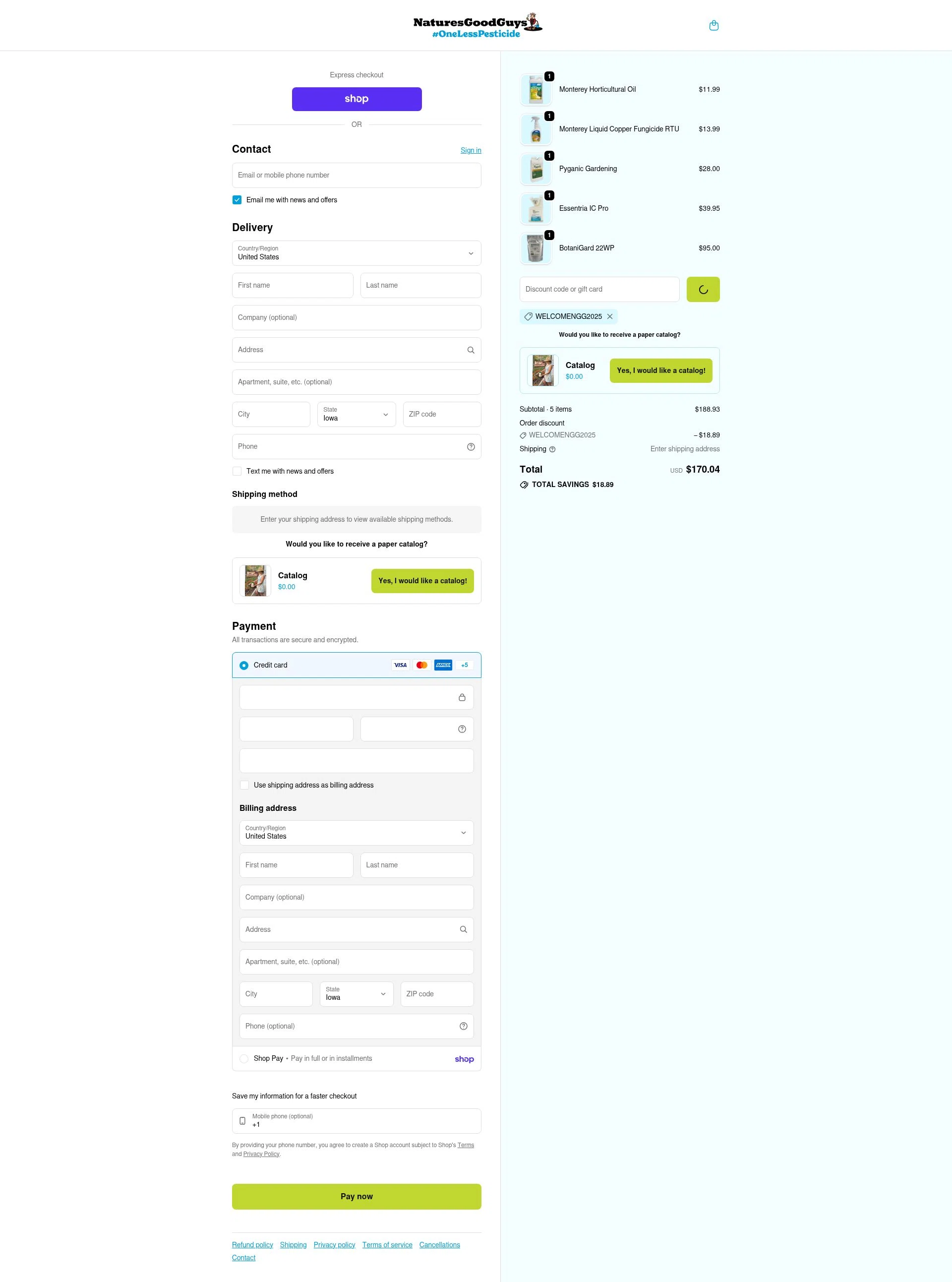 Natures Good Guys checkout page showing Natures Good Guys discount code box | Screenshot taken by SimplyCodes community member on Feb 7, 2026