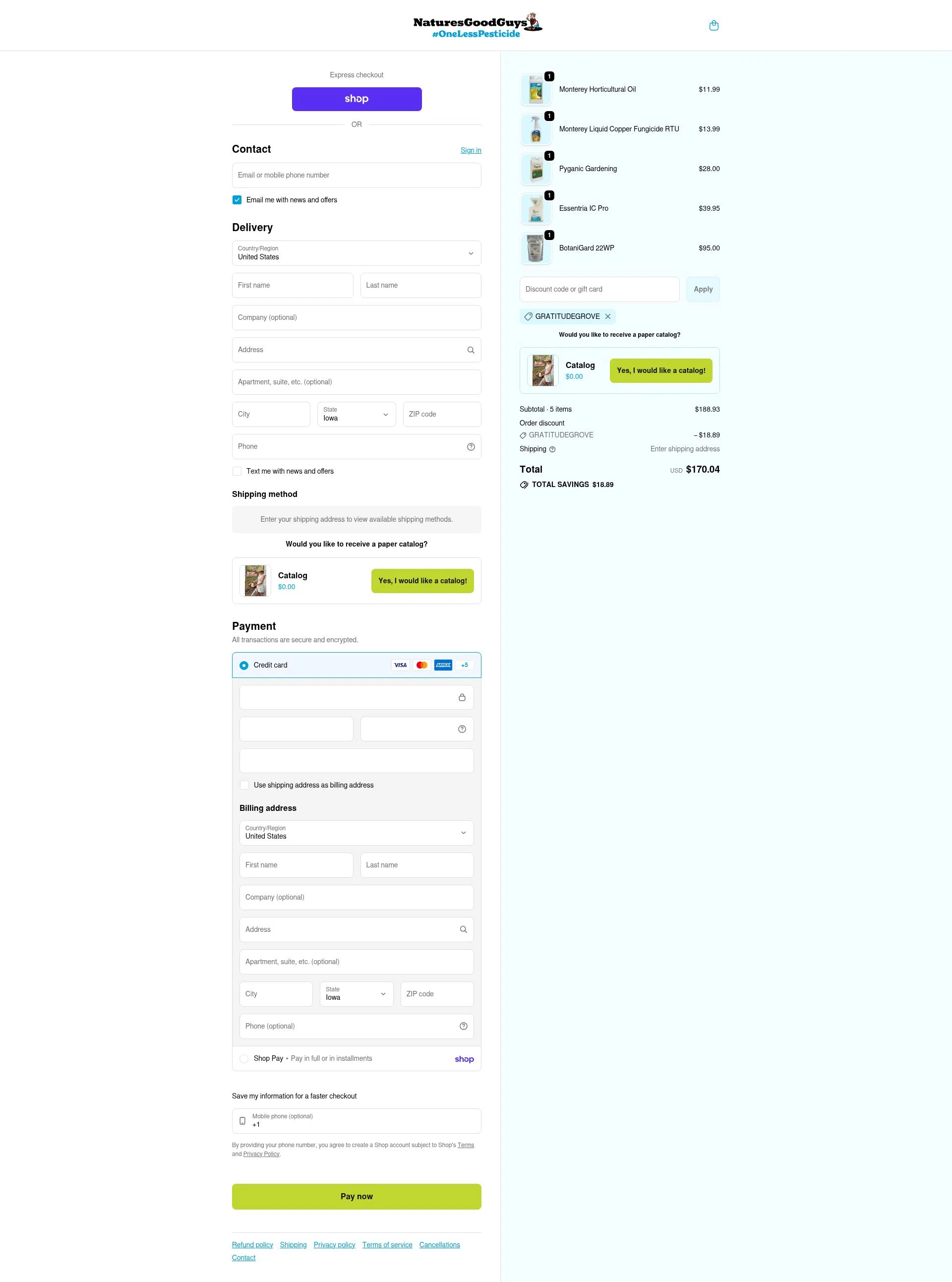 Natures Good Guys checkout page showing Natures Good Guys discount code box | Screenshot taken by SimplyCodes community member on Feb 7, 2026