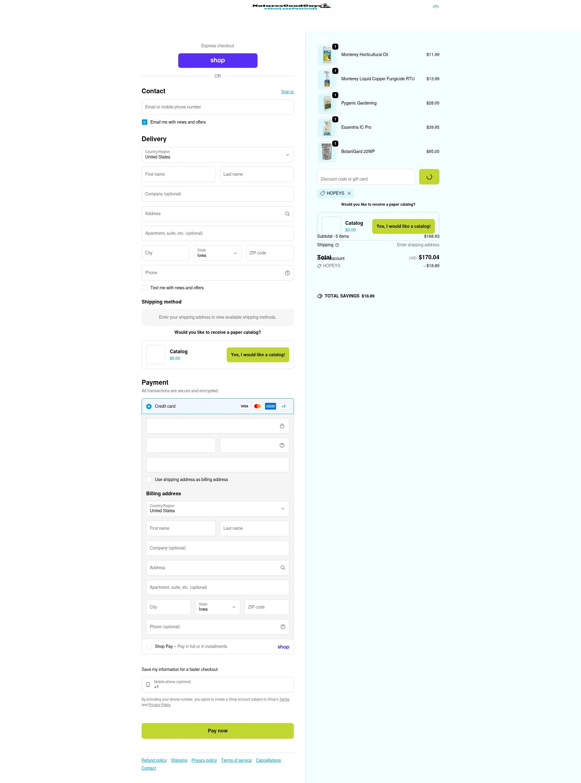 Natures Good Guys checkout page showing Natures Good Guys discount code box | Screenshot taken by SimplyCodes community member on Feb 7, 2026