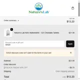 SIX20 coupon verification screenshot