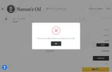 Nature's Oil coupon verification screenshot