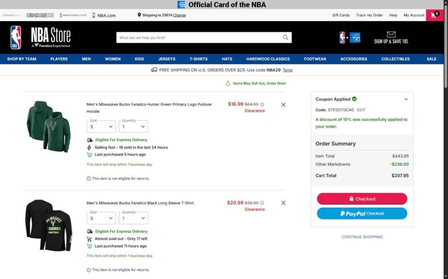 NBA League Pass checkout page showing NBA League Pass promo code box | Screenshot taken by SimplyCodes community member on Sep 6, 2025