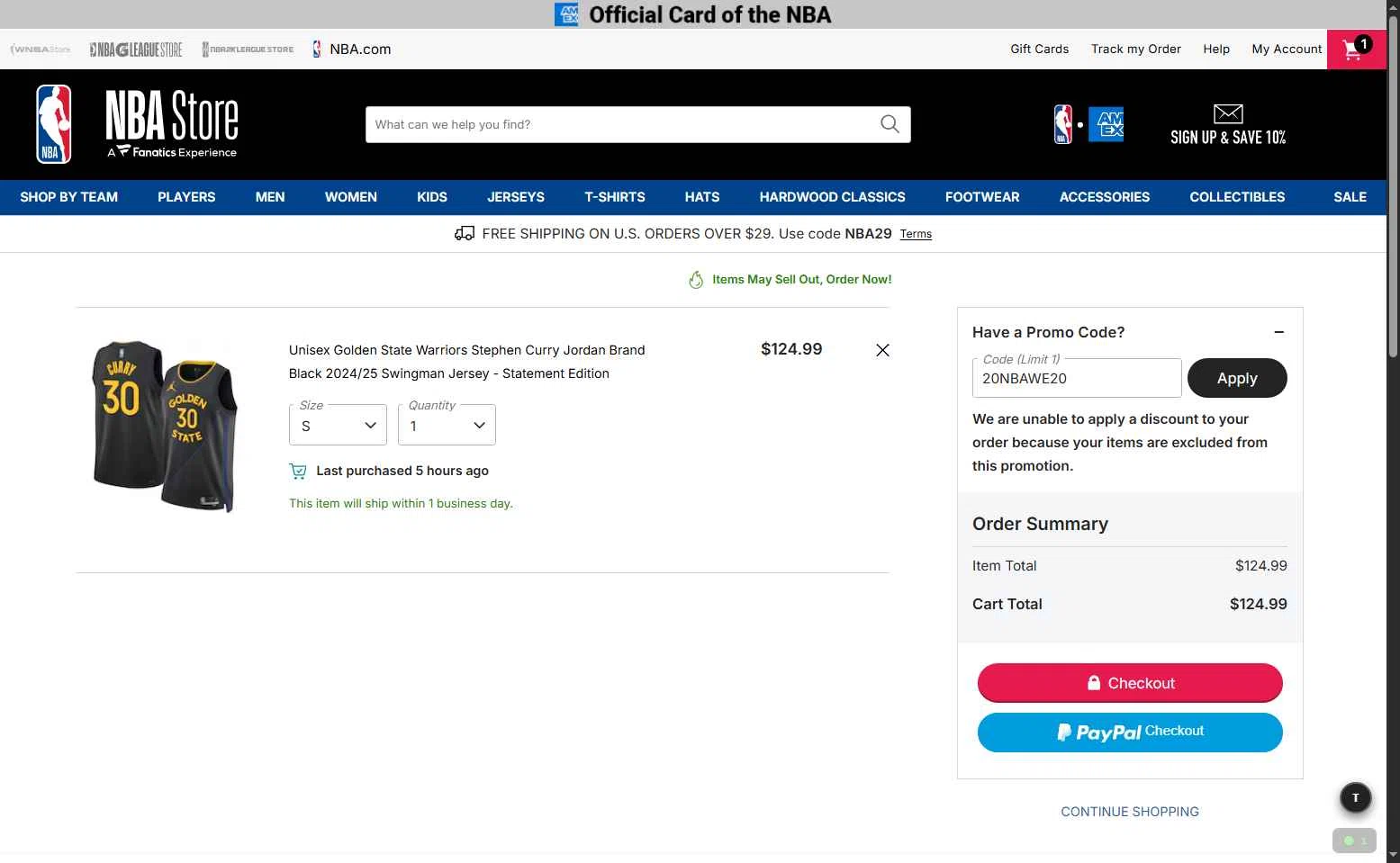 NBA League Pass checkout page showing NBA League Pass promo code box | Screenshot taken by SimplyCodes community member on Jan 8, 2026