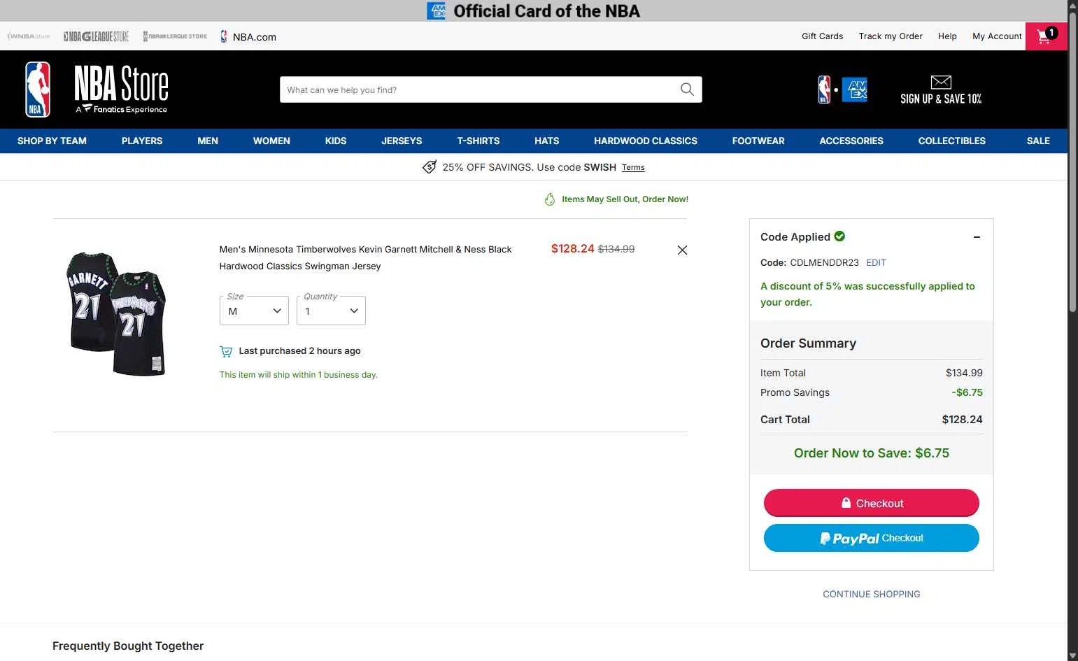 NBA League Pass checkout page showing NBA League Pass promo code box | Screenshot taken by SimplyCodes community member on Jan 30, 2026