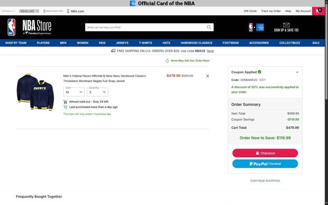 NBA League Pass checkout page showing NBA League Pass promo code box | Screenshot taken by SimplyCodes community member on Sep 25, 2025