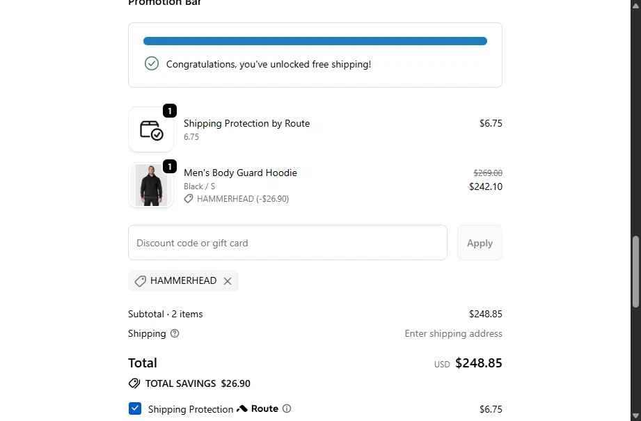 NBT Clothing checkout page showing NBT Clothing discount code box | Screenshot taken by SimplyCodes community member on Feb 19, 2026