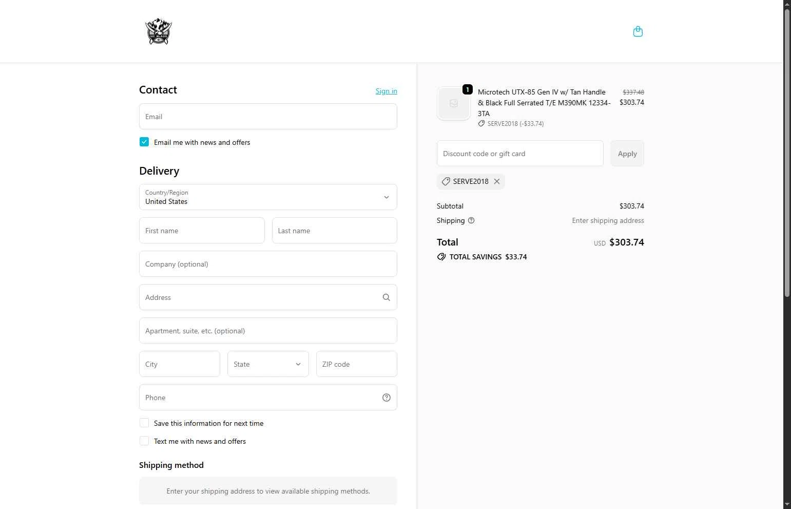 NC Blade checkout page showing NC Blade discount code box | Screenshot taken by SimplyCodes community member on Feb 17, 2026