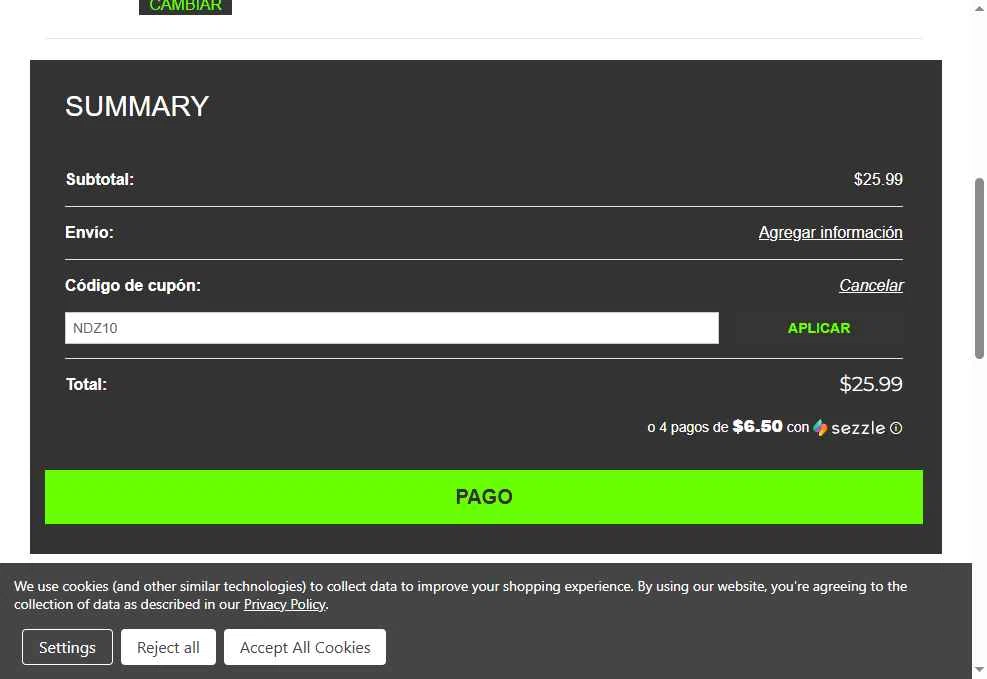 NDZ Performance checkout page showing NDZ Performance coupon code box | Screenshot taken by SimplyCodes community member on Feb 7, 2026