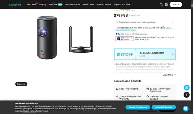 Nebula checkout page showing Nebula discount code box | Screenshot taken by SimplyCodes community member on Sep 10, 2025