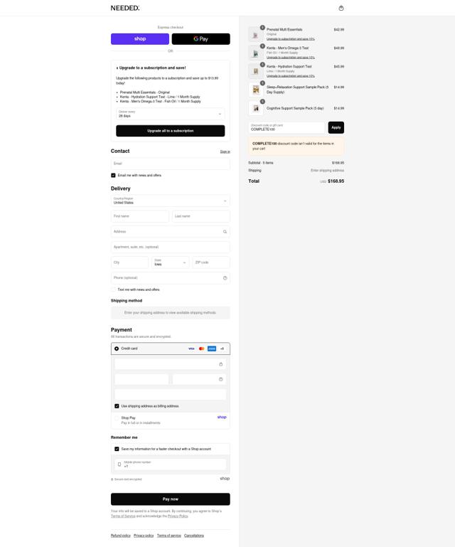 Needed. checkout page showing Needed. promo code box | Screenshot taken by SimplyCodes community member on Sep 12, 2025