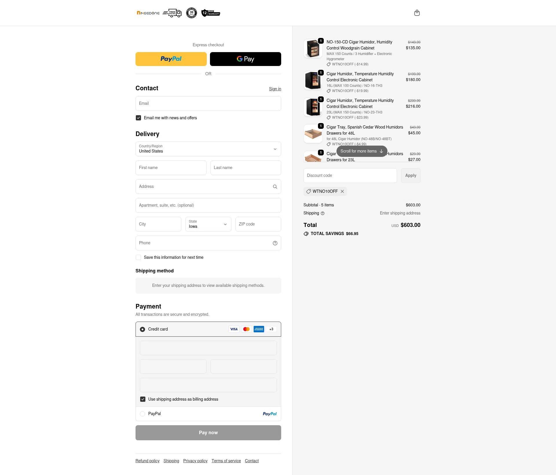 NEEDONE checkout page showing NEEDONE promo code box | Screenshot taken by SimplyCodes community member on Jan 8, 2026