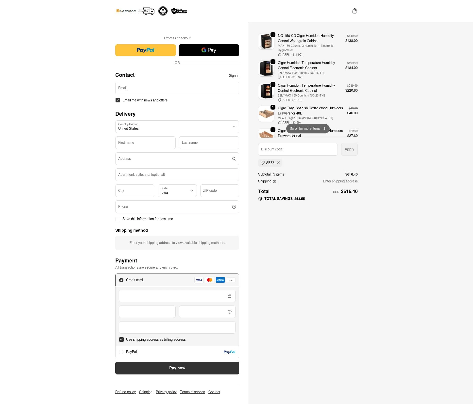 NEEDONE checkout page showing NEEDONE promo code box | Screenshot taken by SimplyCodes community member on Jan 8, 2026