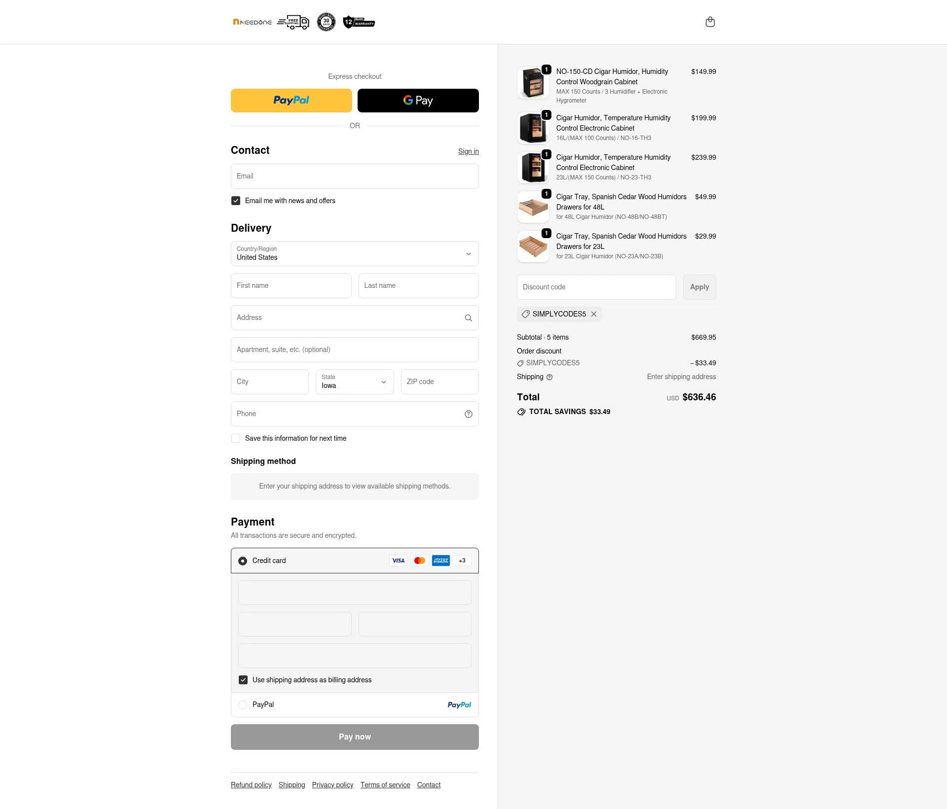 NEEDONE checkout page showing NEEDONE promo code box | Screenshot taken by SimplyCodes community member on Jan 3, 2026