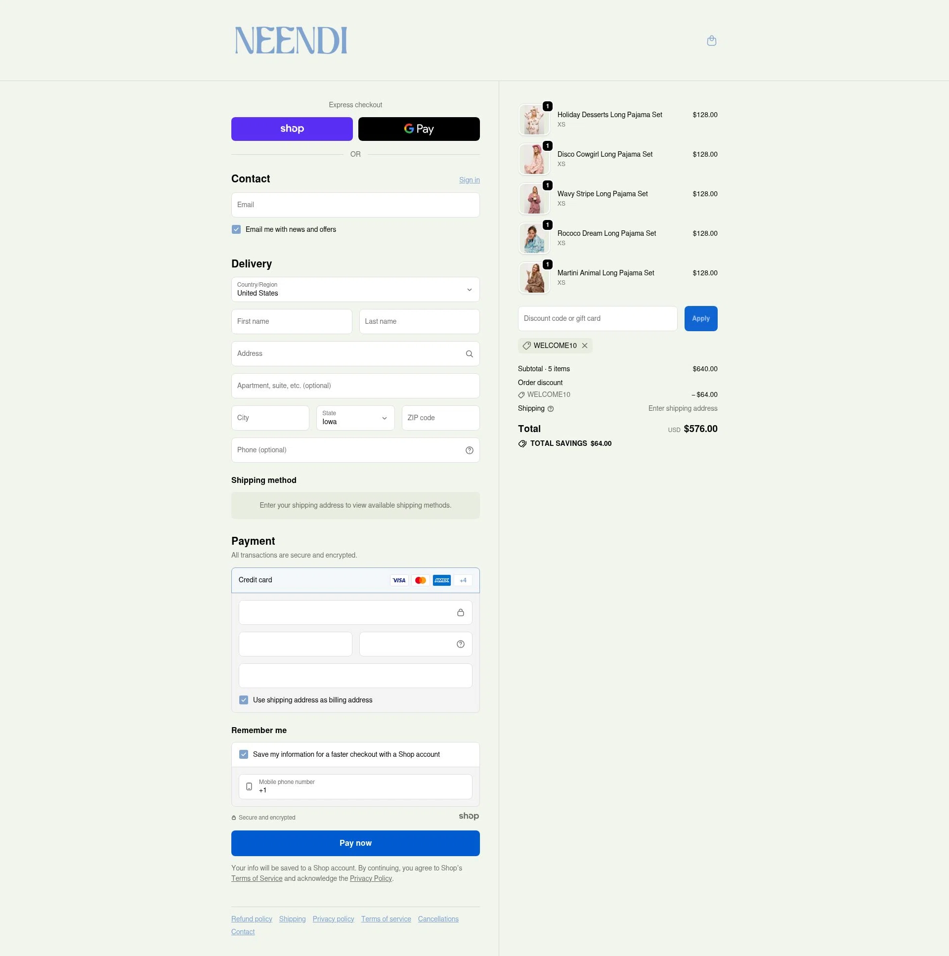 Neendi checkout page showing Neendi promo code box | Screenshot taken by SimplyCodes community member on Nov 27, 2025