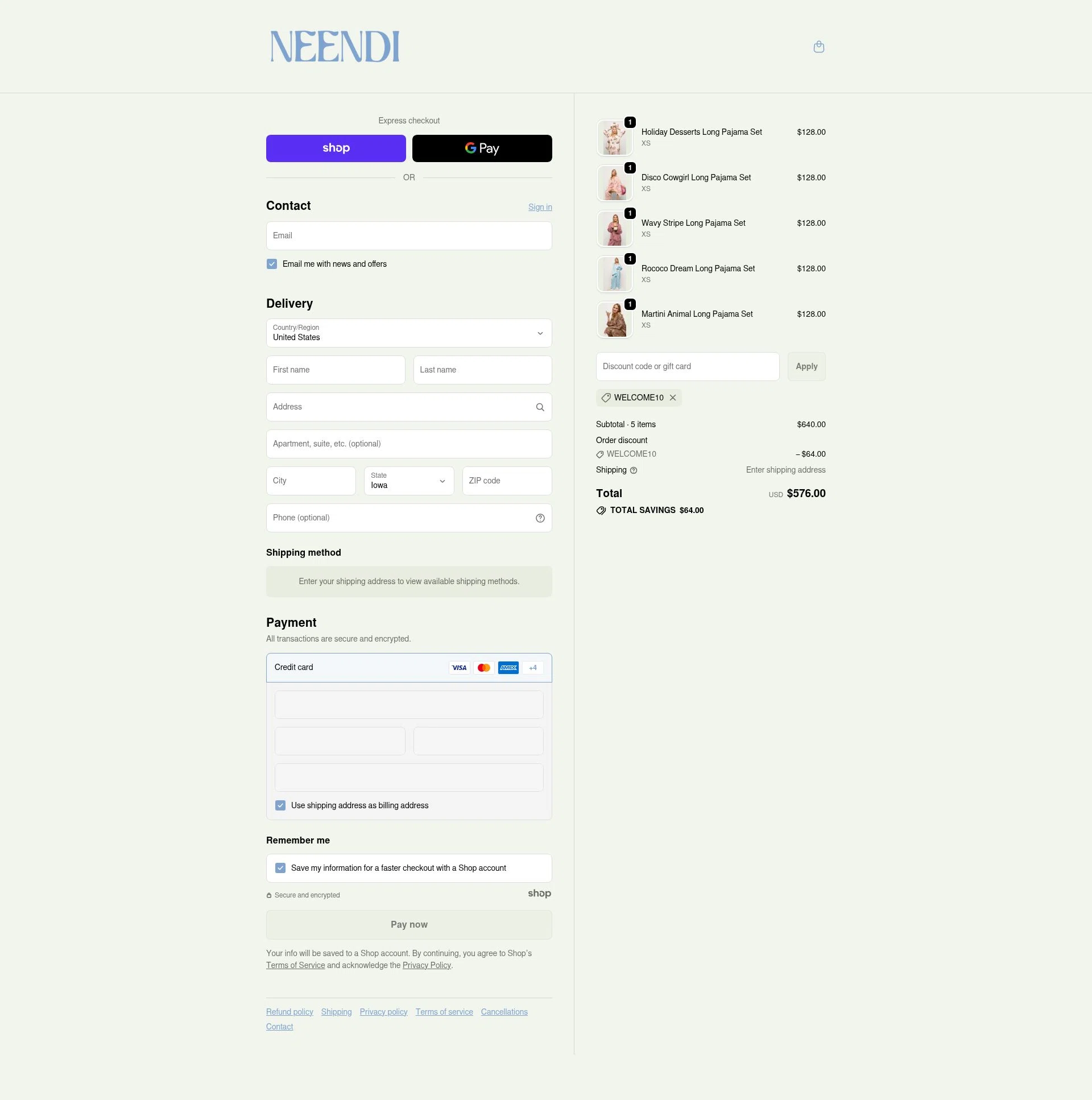 Neendi checkout page showing Neendi promo code box | Screenshot taken by SimplyCodes community member on Nov 17, 2025