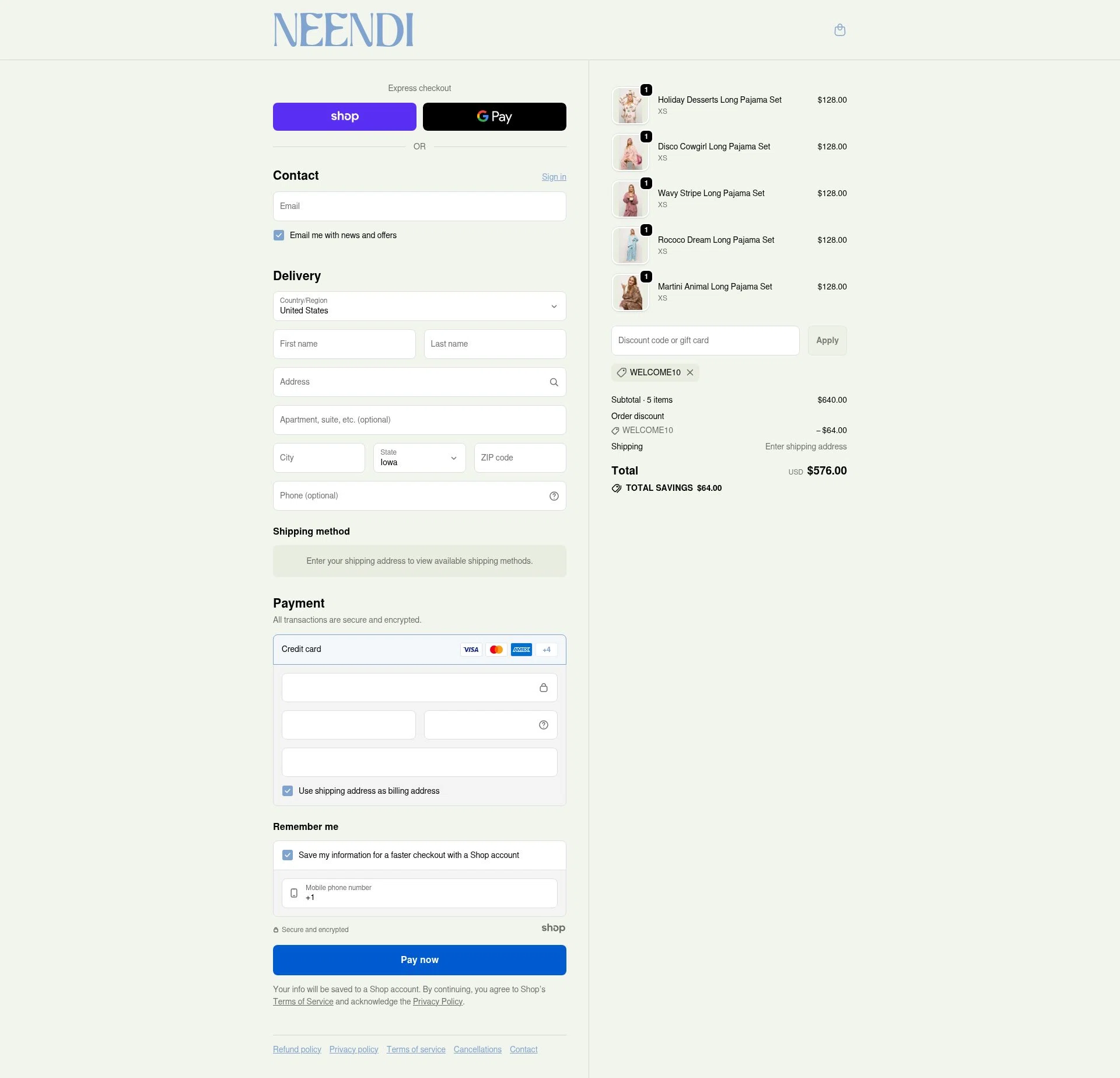 Neendi checkout page showing Neendi promo code box | Screenshot taken by SimplyCodes community member on Nov 12, 2025