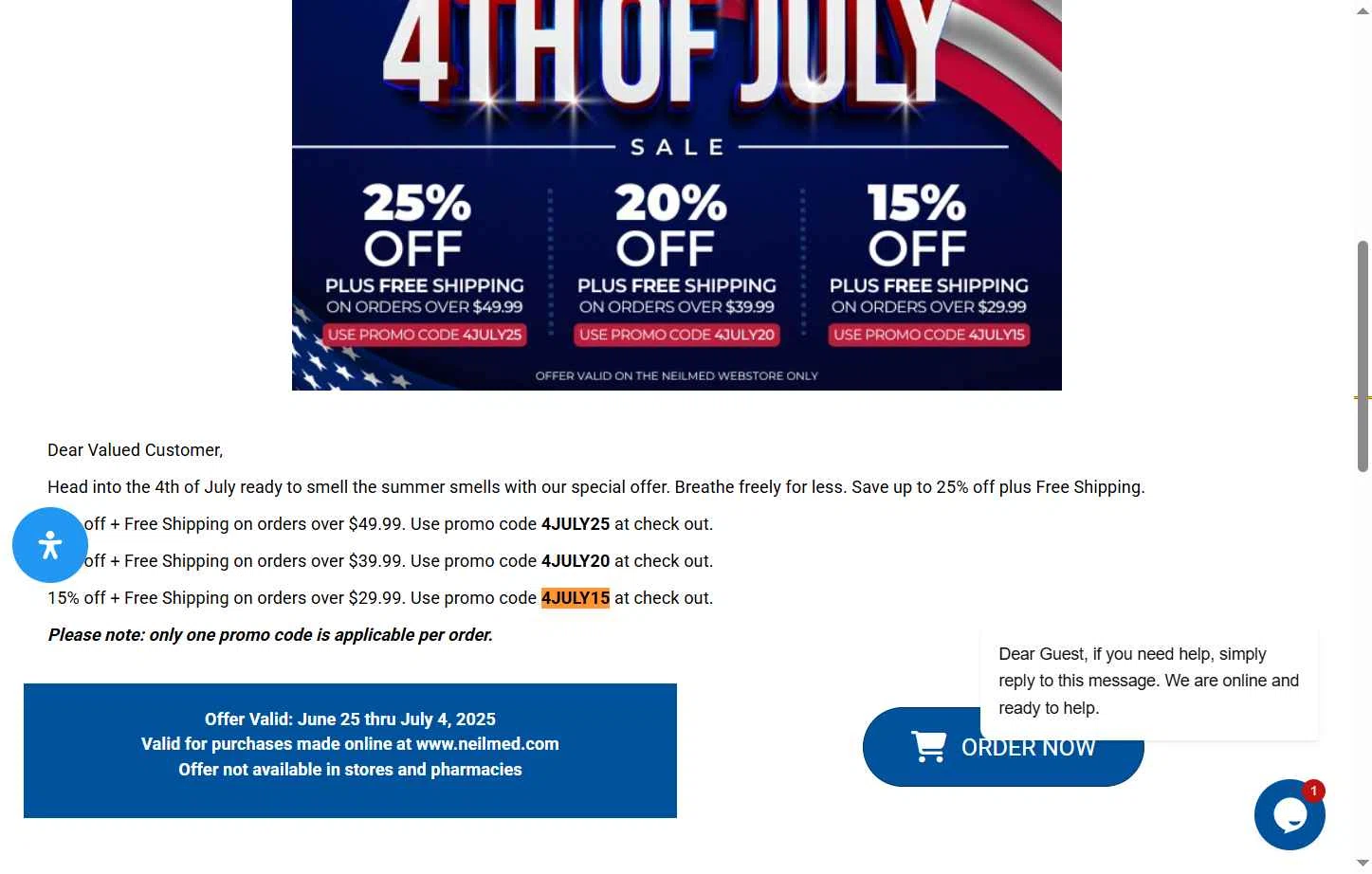 NeilMed checkout page showing NeilMed promo code box | Screenshot taken by SimplyCodes community member on Sep 4, 2025