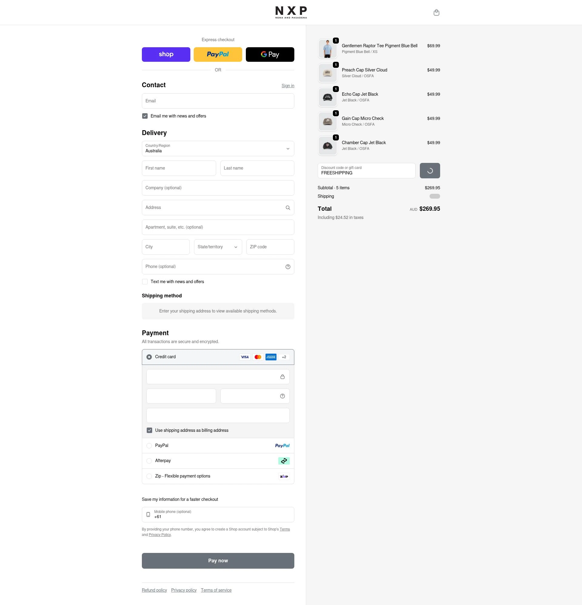 Nena & Pasadena checkout page showing Nena & Pasadena promo code box | Screenshot taken by SimplyCodes community member on Feb 7, 2026