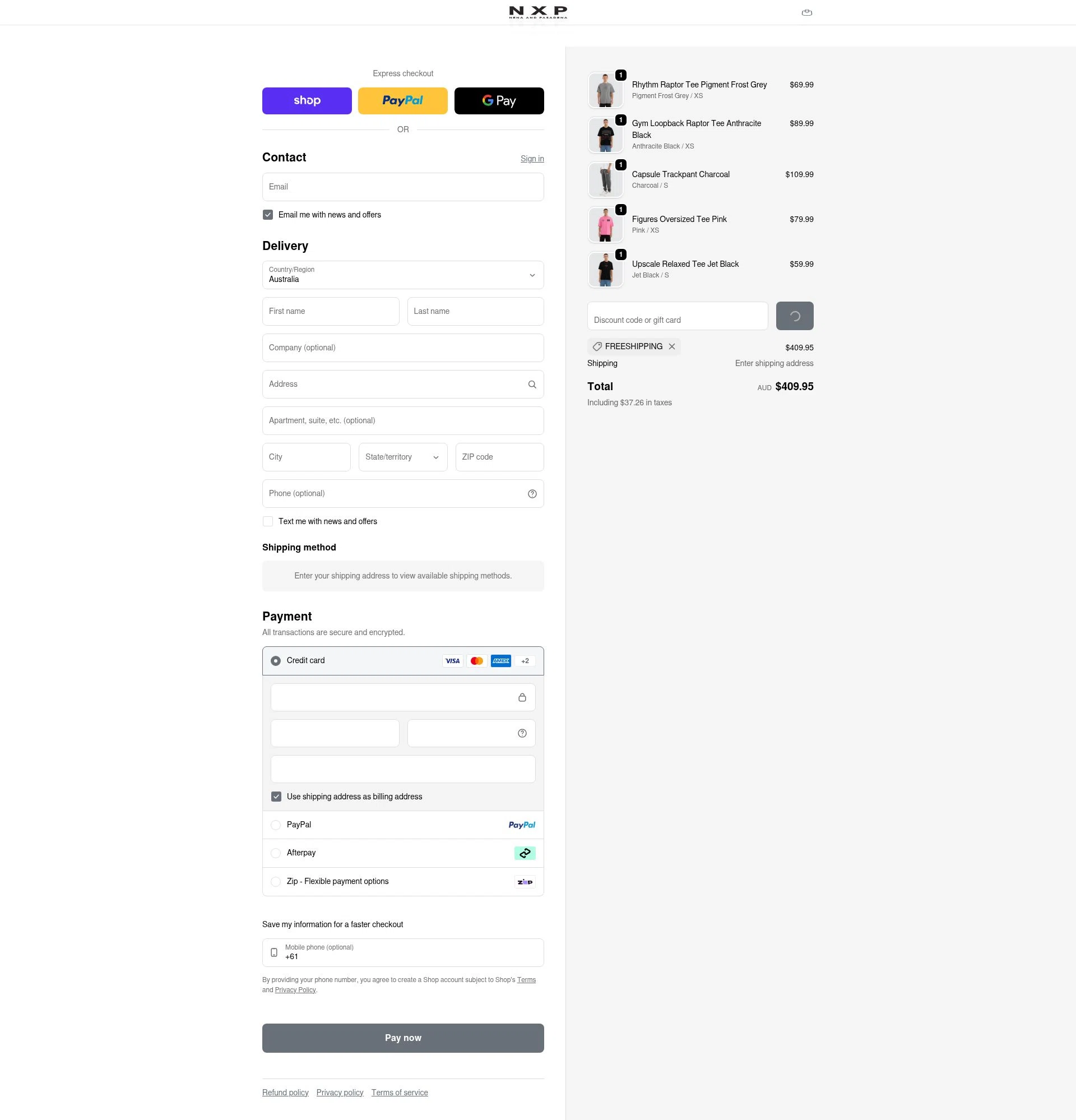 Nena & Pasadena checkout page showing Nena & Pasadena promo code box | Screenshot taken by SimplyCodes community member on Feb 12, 2026