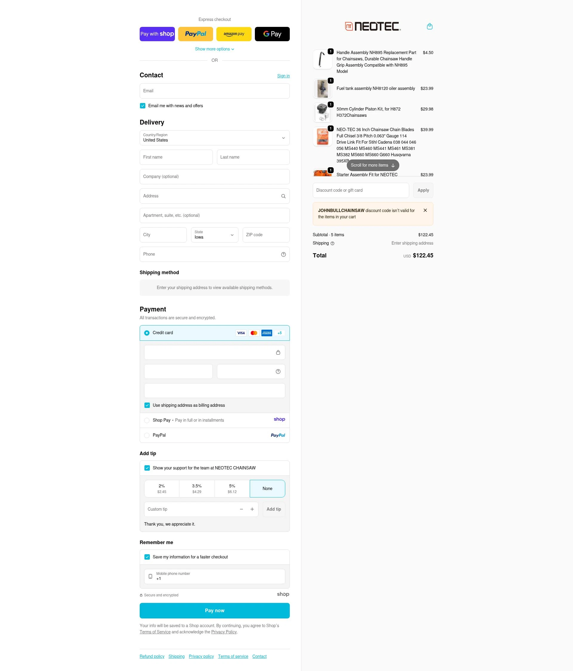 NEOTEC checkout page showing NEOTEC promo code box | Screenshot taken by SimplyCodes community member on Jan 7, 2026