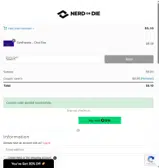 Nerd or Die coupon verification screenshot
