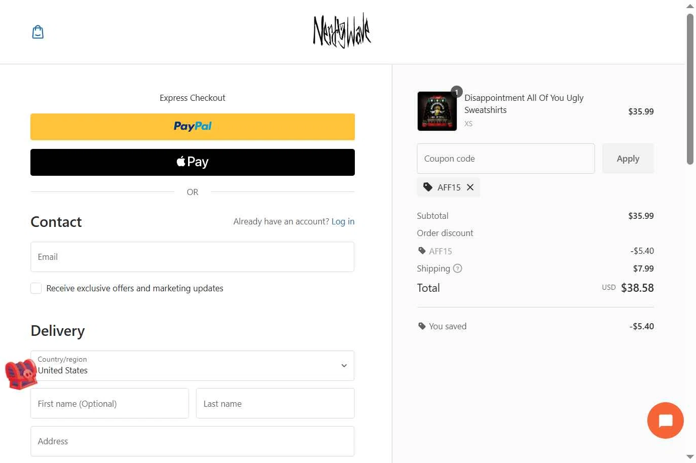 Nerdywave checkout page showing Nerdywave coupon code box | Screenshot taken by SimplyCodes community member on Dec 11, 2025