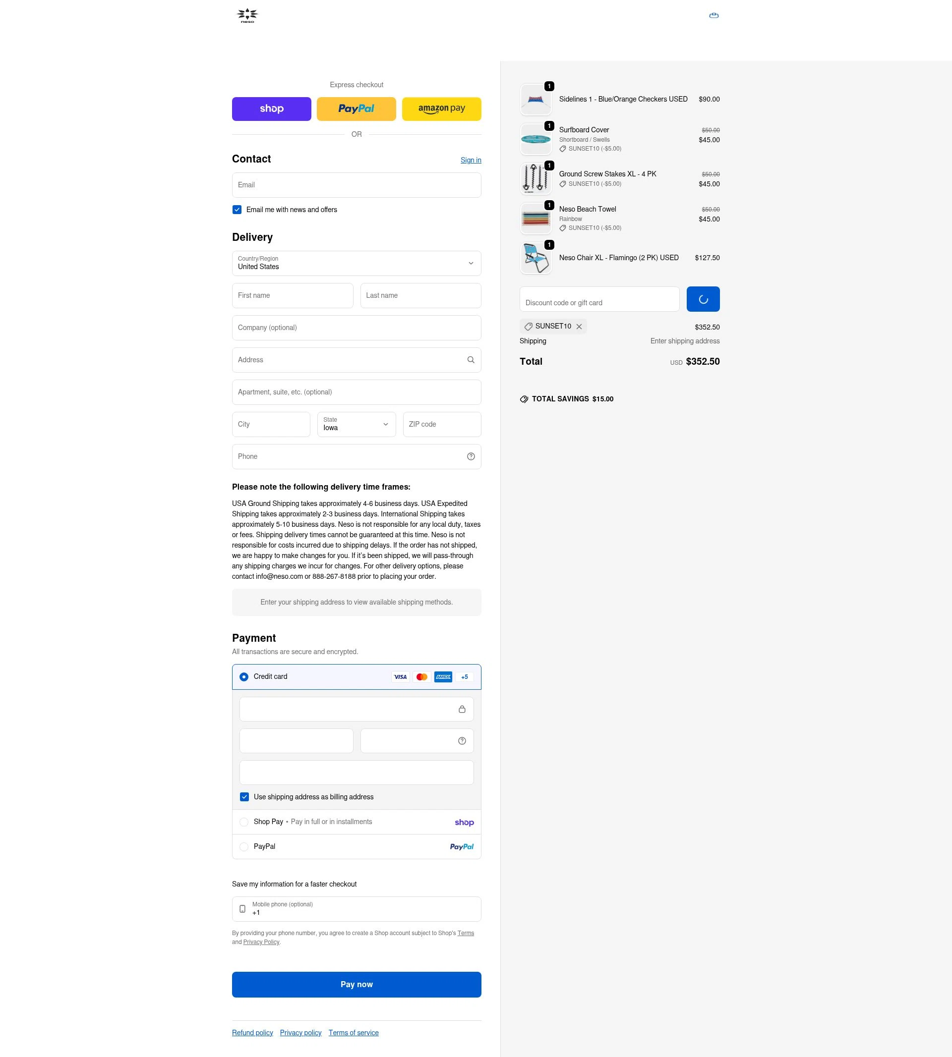 Neso checkout page showing Neso discount code box | Screenshot taken by SimplyCodes community member on Feb 18, 2026