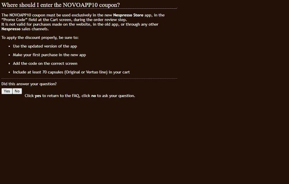 Nespresso checkout page showing Nespresso promo code box | Screenshot taken by SimplyCodes community member on Feb 7, 2026