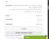 Certify! coupon verification screenshot