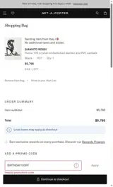BIRTHDAY10OFF coupon verification screenshot