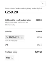 Neural.love coupon verification screenshot