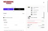 Neversink Tools coupon verification screenshot