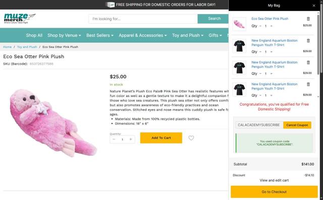 New England Aquarium checkout page showing New England Aquarium promo code box | Screenshot taken by SimplyCodes community member on Sep 4, 2025