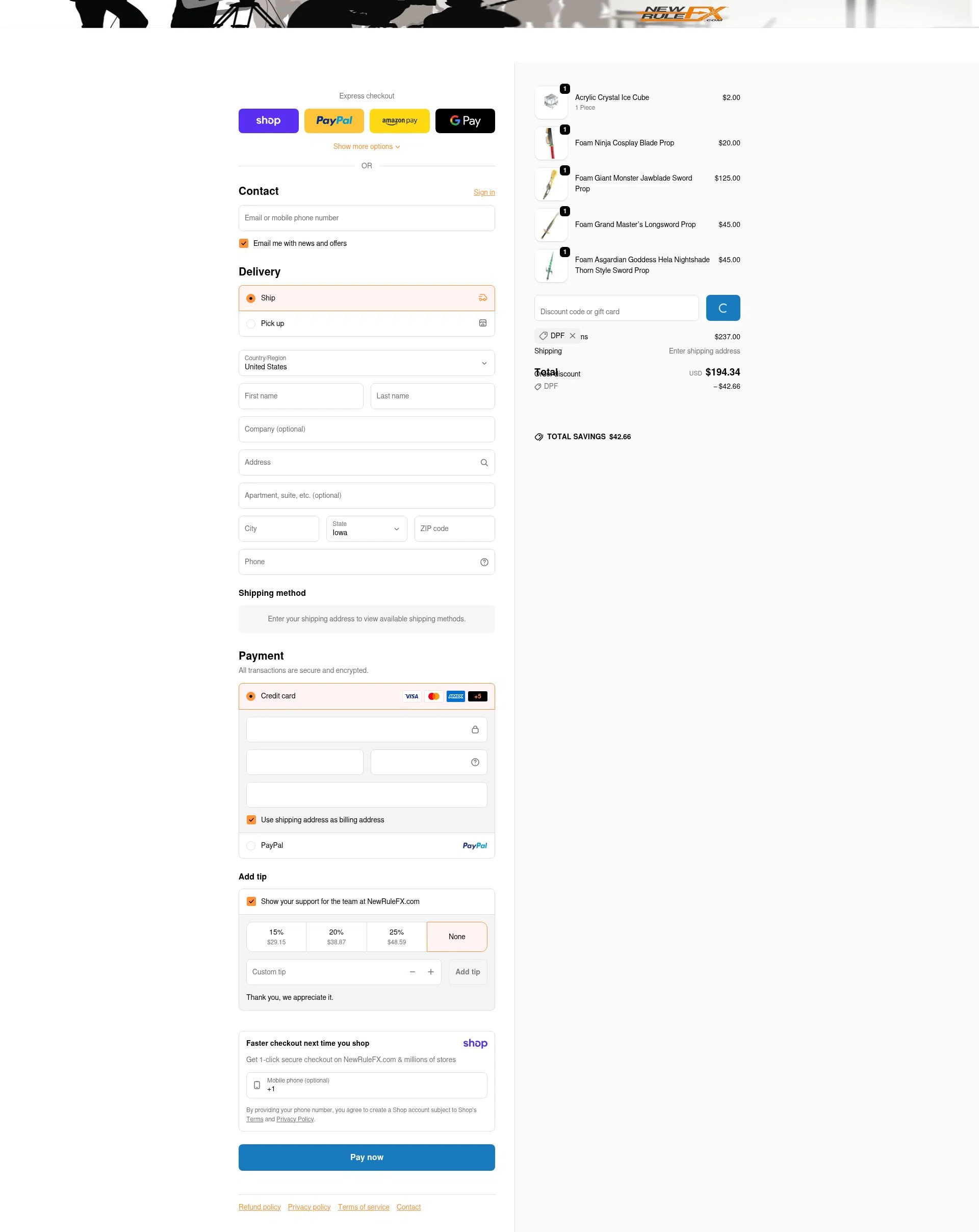 NewRuleFX.com checkout page showing NewRuleFX.com discount code box | Screenshot taken by SimplyCodes community member on Jan 13, 2026