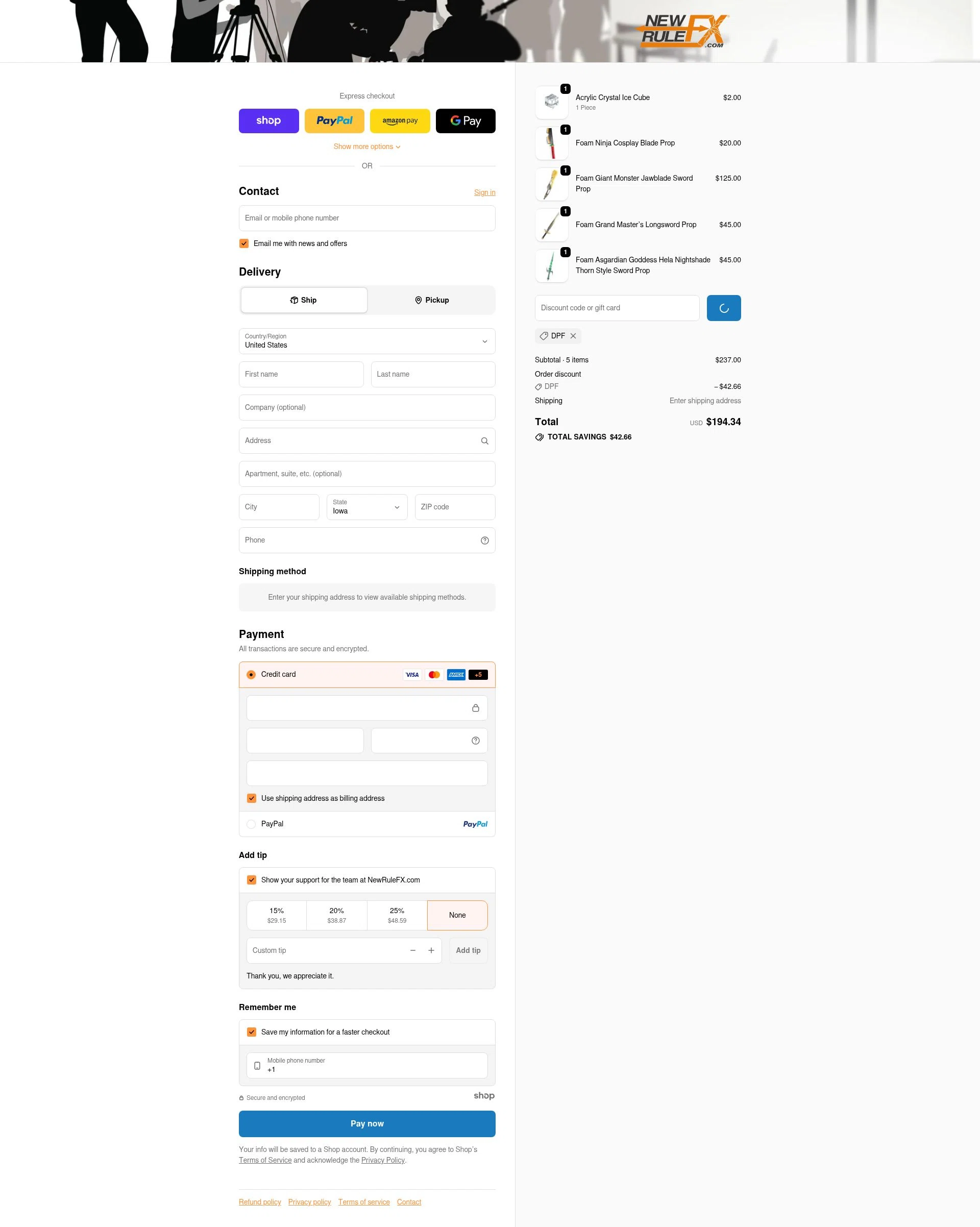 NewRuleFX.com checkout page showing NewRuleFX.com discount code box | Screenshot taken by SimplyCodes community member on Jan 18, 2026