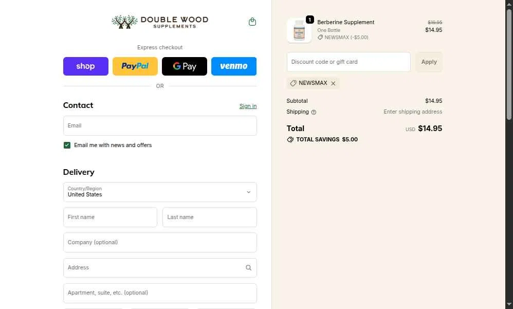 Newsmax checkout page showing Newsmax promo code box | Screenshot taken by SimplyCodes community member on Nov 10, 2025