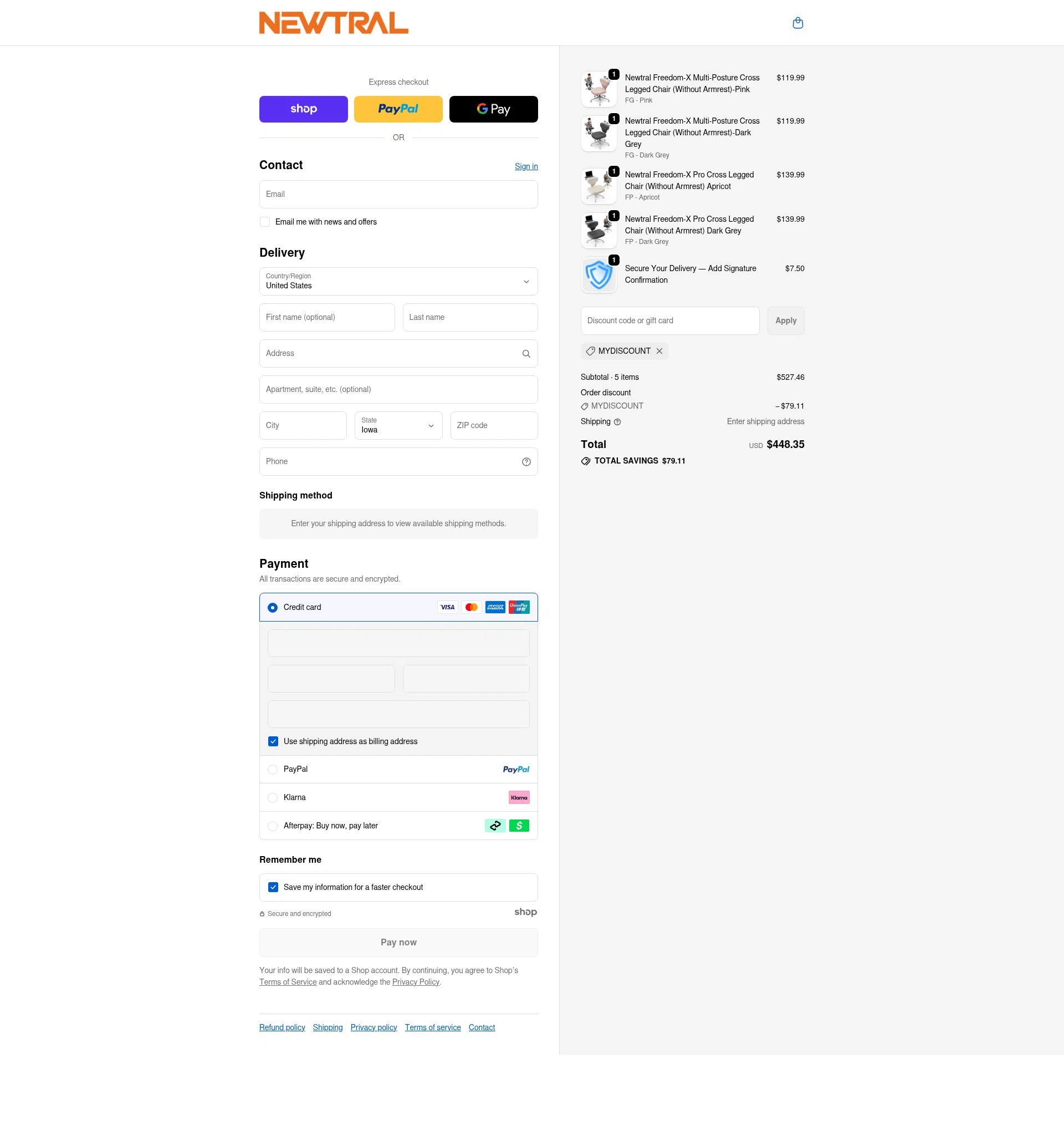 Newtral Official checkout page showing Newtral Official promo code box | Screenshot taken by SimplyCodes community member on Jan 7, 2026