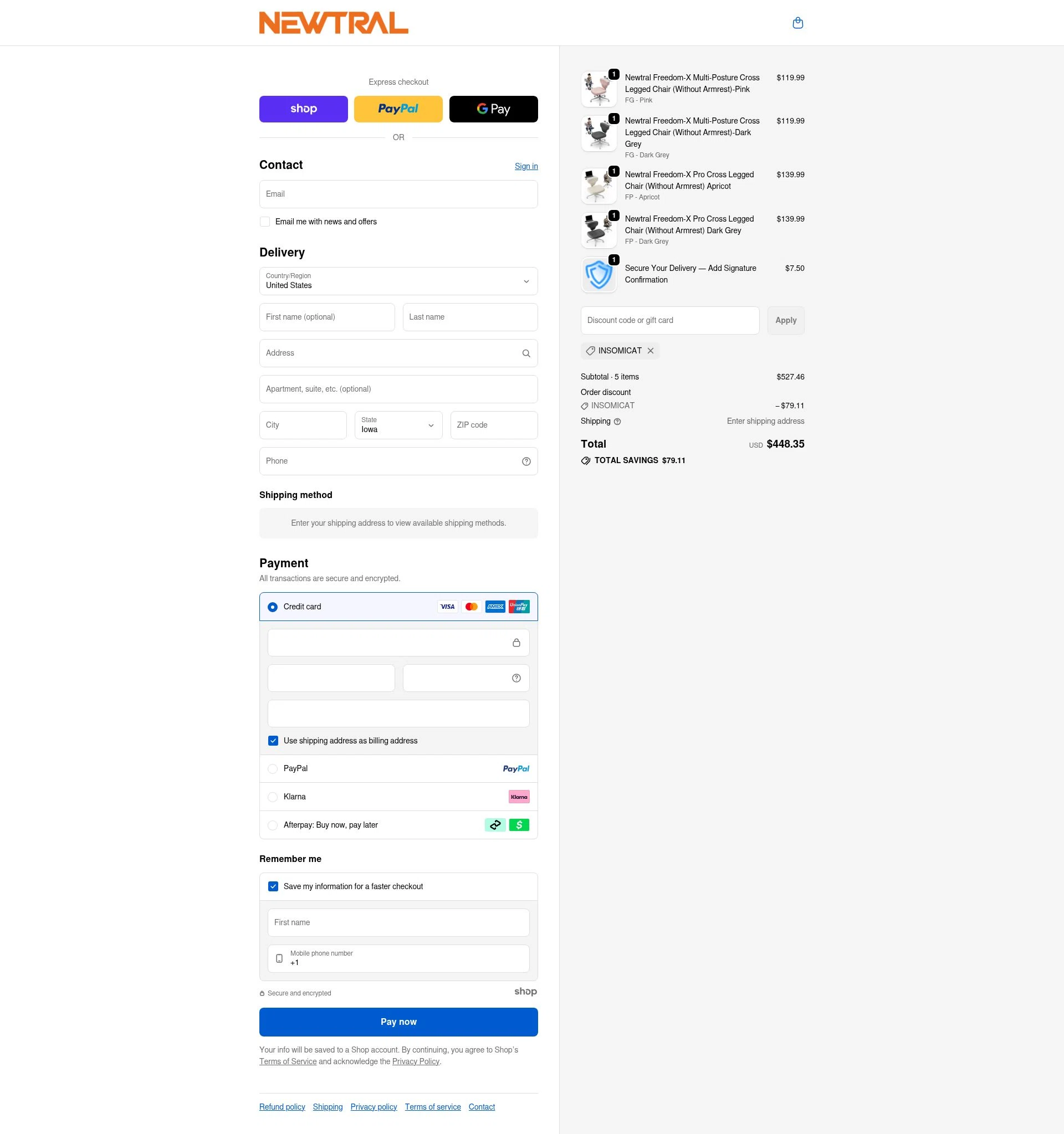 Newtral Official checkout page showing Newtral Official promo code box | Screenshot taken by SimplyCodes community member on Jan 7, 2026