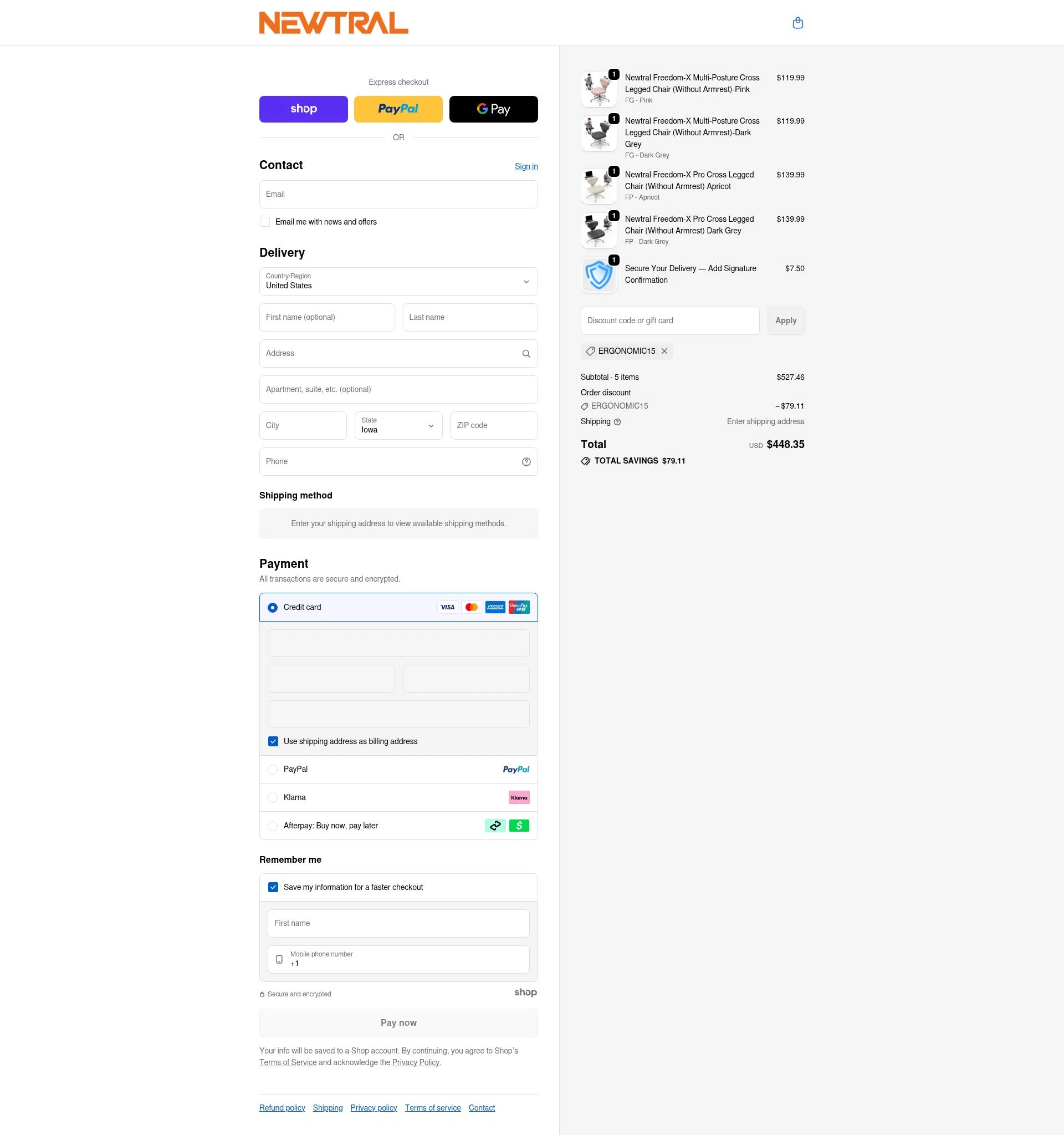 Newtral Official checkout page showing Newtral Official promo code box | Screenshot taken by SimplyCodes community member on Jan 7, 2026