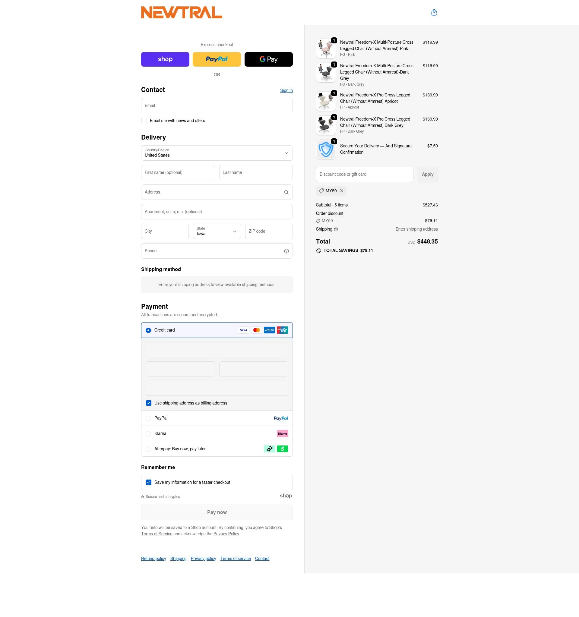 Newtral Official checkout page showing Newtral Official promo code box | Screenshot taken by SimplyCodes community member on Jan 7, 2026