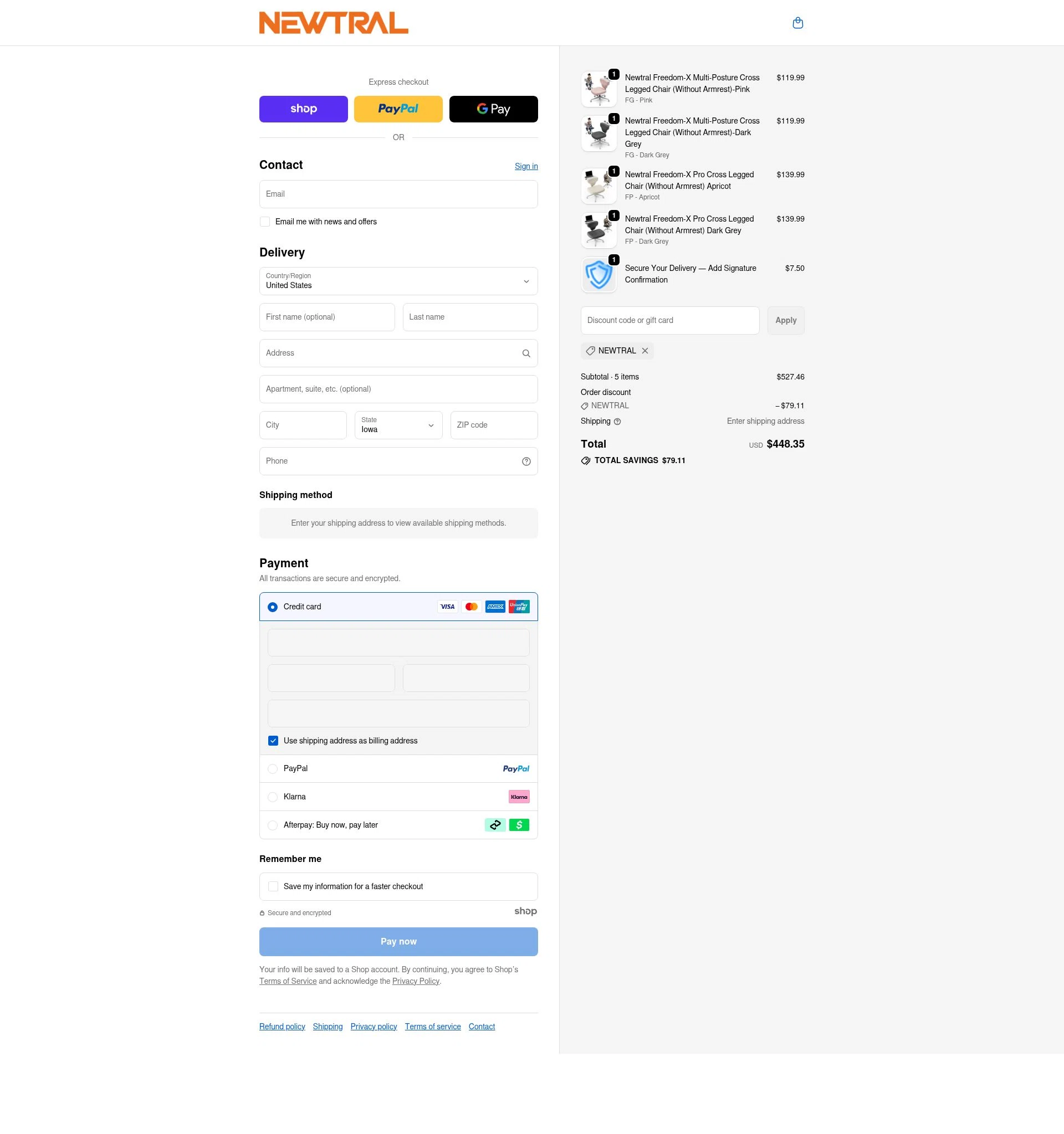 Newtral Official checkout page showing Newtral Official promo code box | Screenshot taken by SimplyCodes community member on Jan 7, 2026