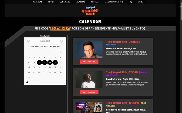 New York Comedy Club checkout page showing New York Comedy Club promo code box | Screenshot taken by SimplyCodes community member on Aug 12, 2025
